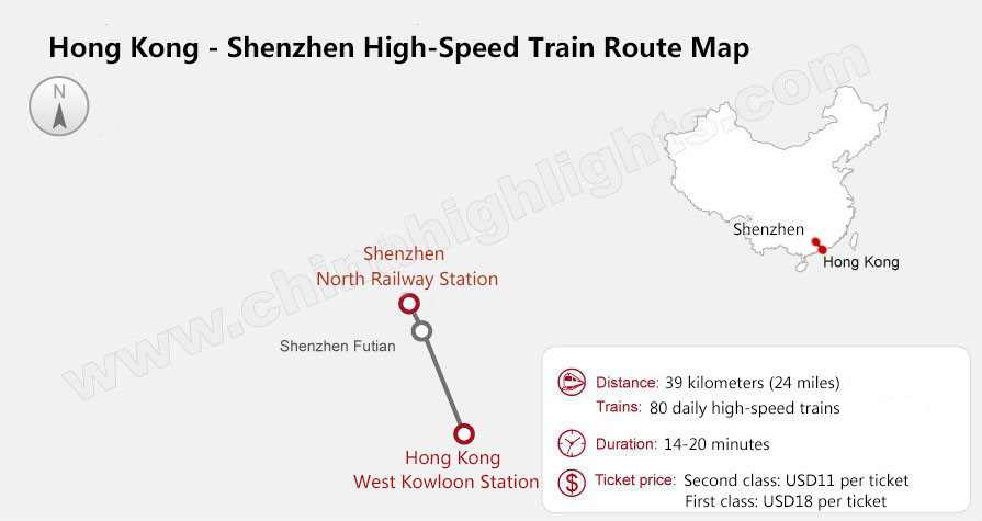 Hong Kong – Shenzhen High-Speed Rail Map