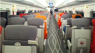 The second class seat carriage of Hong Kong – mainland China train