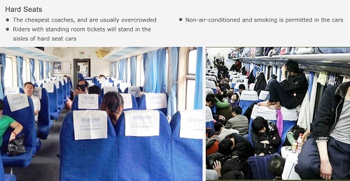 hard seats on normal-speed train
