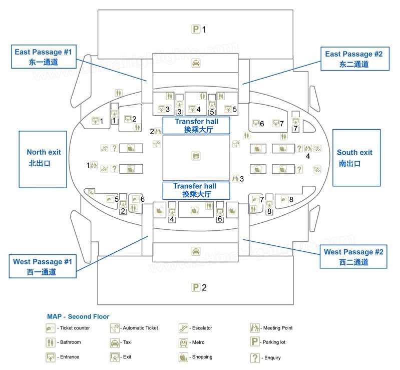 A plan of Beijing Nan second floor