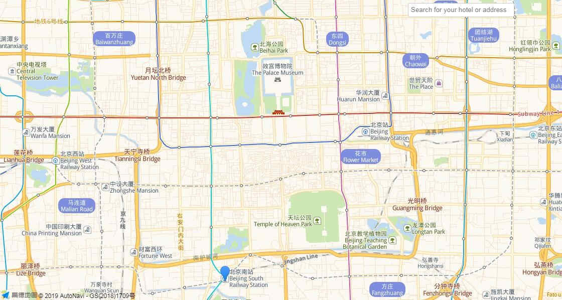 Beijing South Railway Station Map