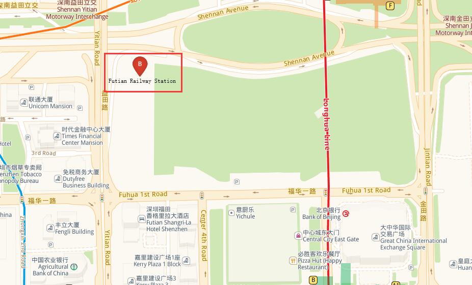 Futian Railway Station Map