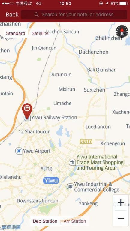 Yiwu Railway Station Map