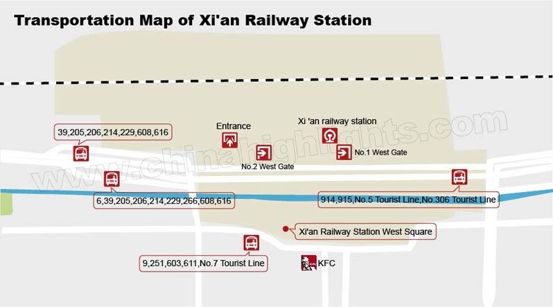 Xi’an Railway Station Bus Map