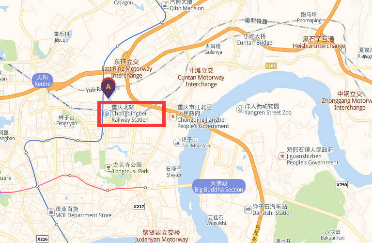 Chongqing North Railway Station Map