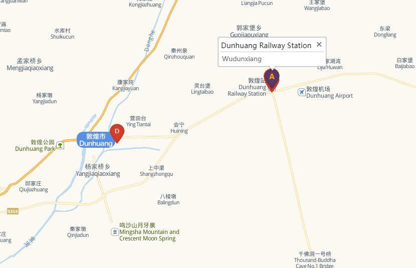 Dunhuang Railway Station Map