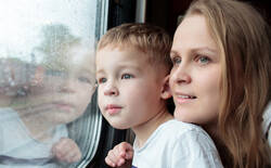 Family on the train