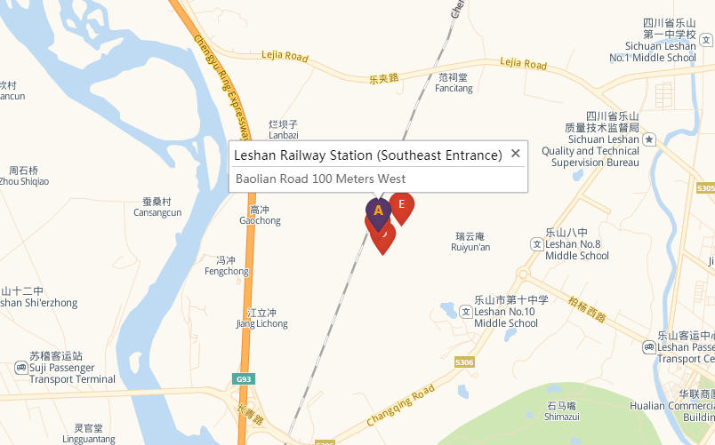 Leshan Railway Station Map