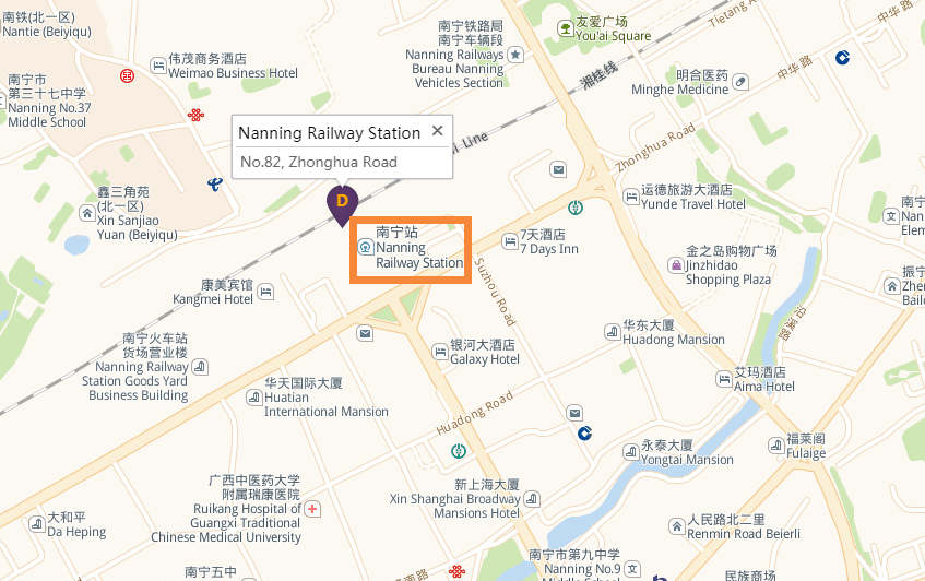 Nanning Railway Station Map