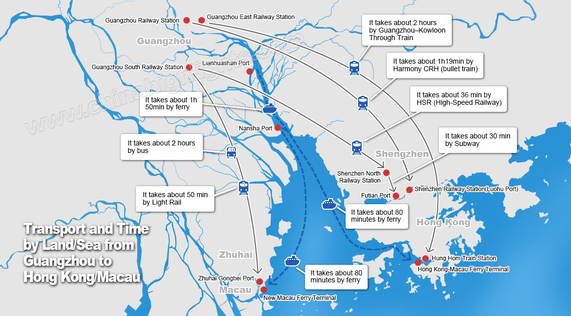 Hong Kong high-speed train map