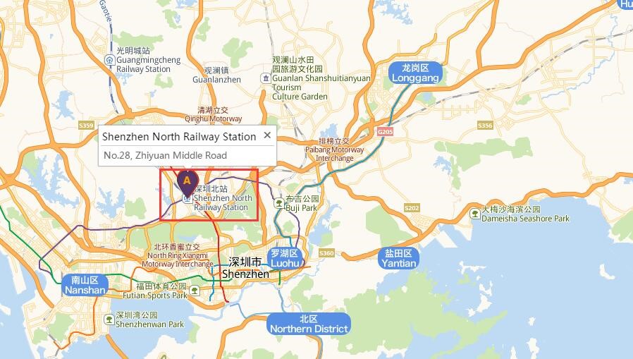 Shenzhen North Railway Station Map