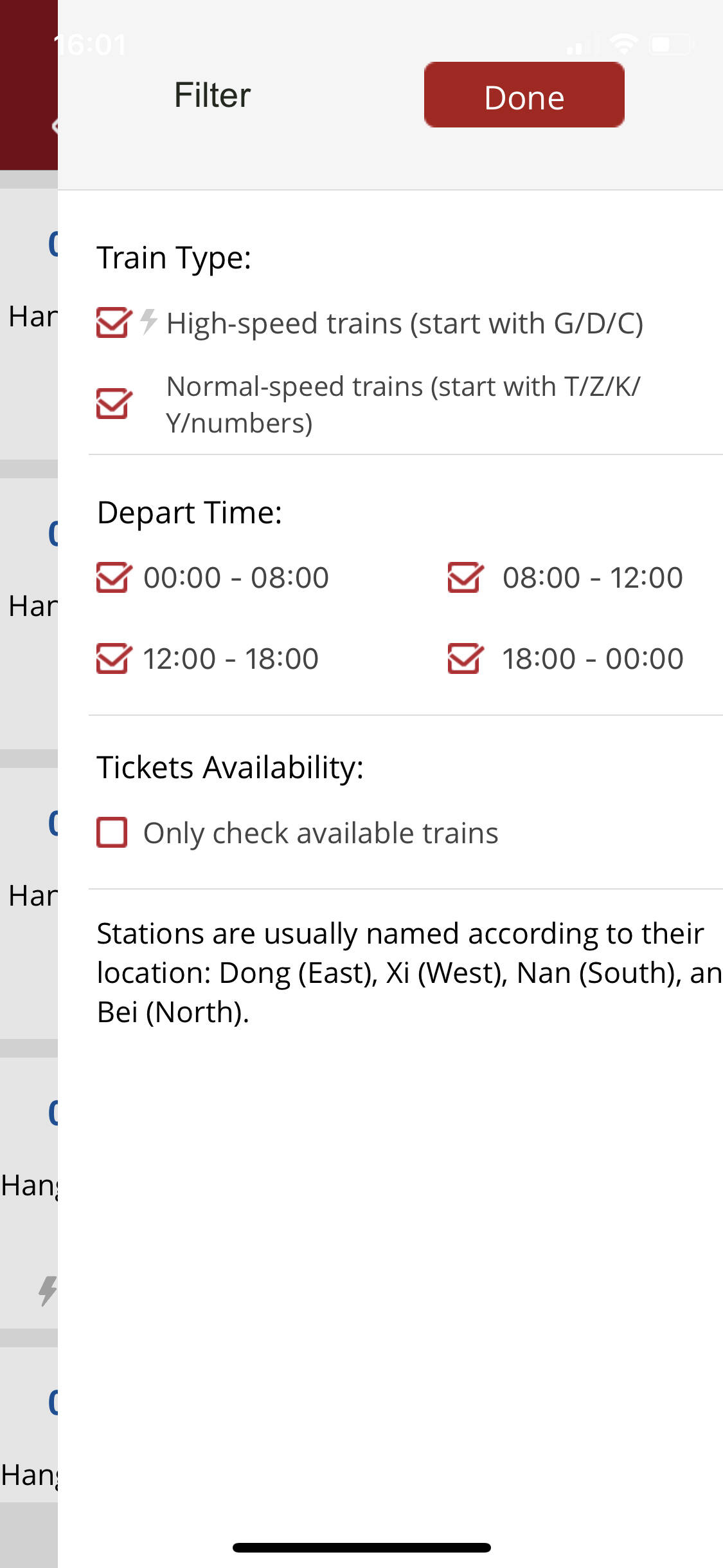 China Train Booking app