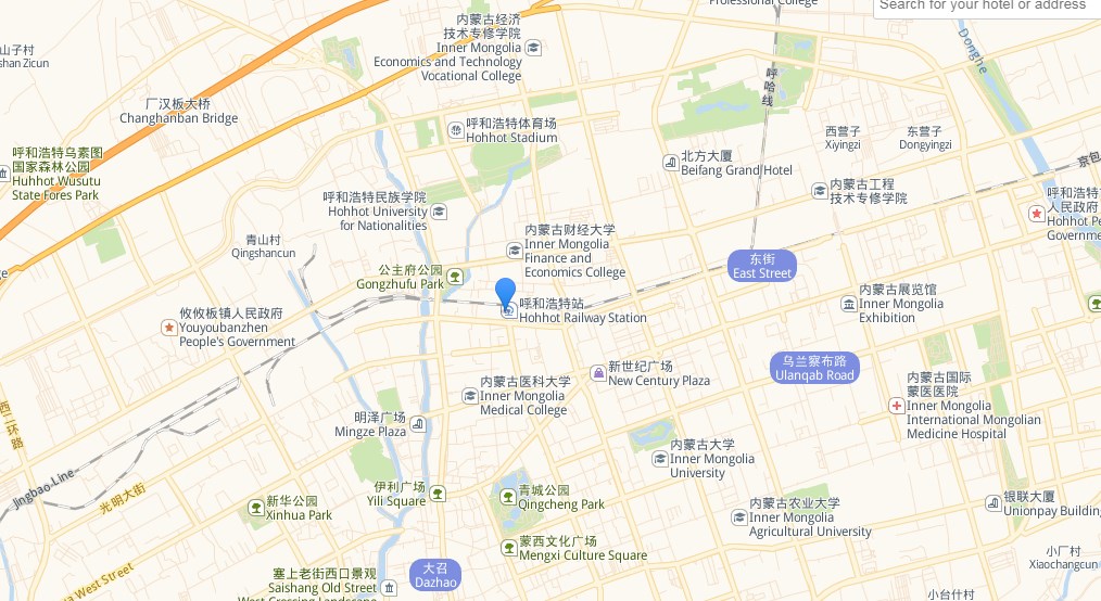 Hohhot Railway Station Map