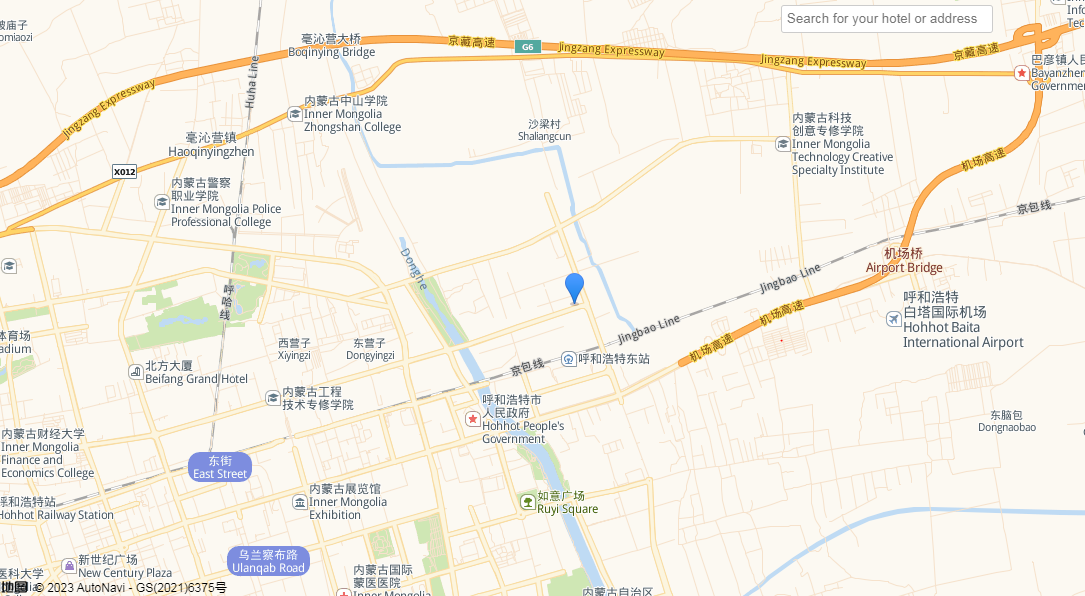 Hohhotdong Railway Station Map
