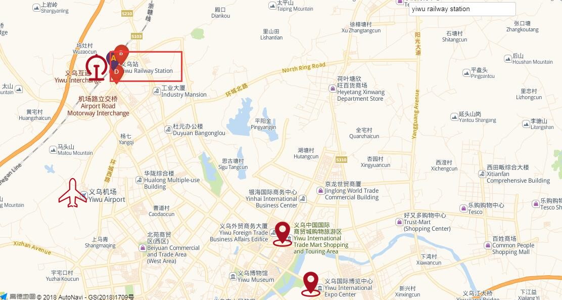 Yiwu Railway Station Map