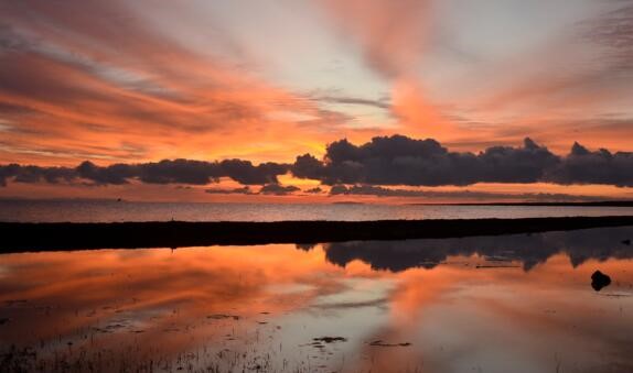 The sunset at Qinghai Lake