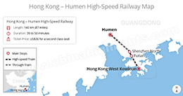 Hong Kong to Humen railway map
