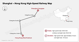 Hong Kong to Shanghai railway map